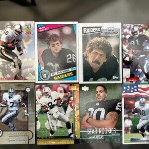 NFL Oakland /Los Angeles / Las Vegas Raiders Football cards lot - 8 cards
